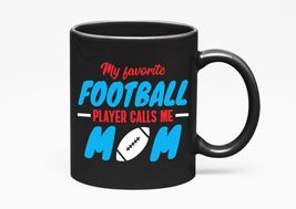 Make Your Mark Design Football Player Calls Me Mom, Black 11oz Ceramic Mug - £17.00 GBP+