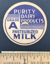 VTG Purity Dairy Products Grade A Milk Bottle Cap 1 5/8&quot; Maverick Nashville TN - £7.31 GBP