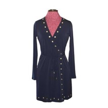 MICHAEL Michael Kors Stud Embellished Jersey Wrap Dress Navy Size P - $30.00