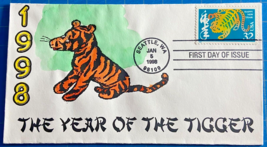 Four Different 32¢ &quot;Year of the Tiger&quot; FDCs (Gary) Hudeck Cachet Scott #3179 - £3.98 GBP