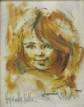 Hyacinthe Kuller, Portrait of a Girl , ORIGINAL Oil on panel. Signed lower left - £1,187.04 GBP