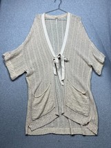 Free People Oversized Lagenlook Open Chunky Loose Knit Cardigan Womens S/M Boho - £29.12 GBP