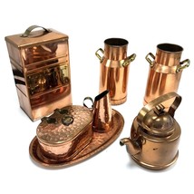 Leksand Mini Copper Kettle &amp; Copper Clad 6-Piece Coffee Service Made in Sweden - £59.23 GBP