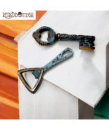 Original 1950s corkscrew and bottle opener in brass with verdigris finish - $895.39 MXN
