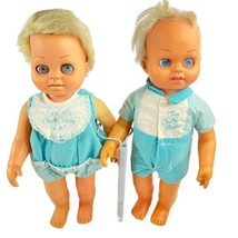Tiny Chatty Baby Tiny Chatty Brother Twins Blonde Dolls Mattel Vintage 1... - $29.69