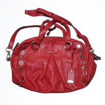 Calvin Klein Red Large Heavier Weight Leather Studded Shoulder Hand Bag - £59.03 GBP