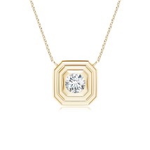 ANGARA Lab-Grown 0.25 Ct Diamond Concentric Octagon Pendant Necklace in 14K Gold - £667.69 GBP