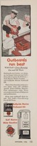 1956 Print Ad Gulf Gulfpride Marine Outboard Oil &amp; White Gasoline Happy Couple - $14.86