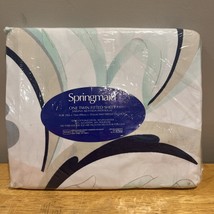 Vtg Springmaid Twin Fitted Sheet Iris Floral 1980s 180TC Pastels Black P... - $19.79
