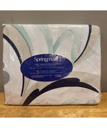 Vtg Springmaid Twin Fitted Sheet Iris Floral 1980s 180TC Pastels Black P... - €17,35 EUR