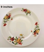 Vintage Ivora Crooksville #930 Luncheon Plate 1934 Poppies  Roses USA Ch... - $31.00