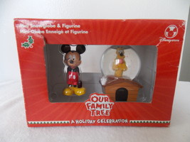 Disney Our Family Tree Pluto Mini Snowglobe with Mickey Figurine  - £18.74 GBP