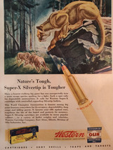 1946 True Original Ad WESTERN Super-X Silvertip Cartridges Mount Vernon Whiskey - £8.11 GBP