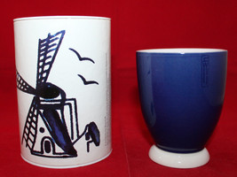 Hollandsche Waaren Cup with Delft Blue Saucer Attached Handmade Holland ... - $26.62
