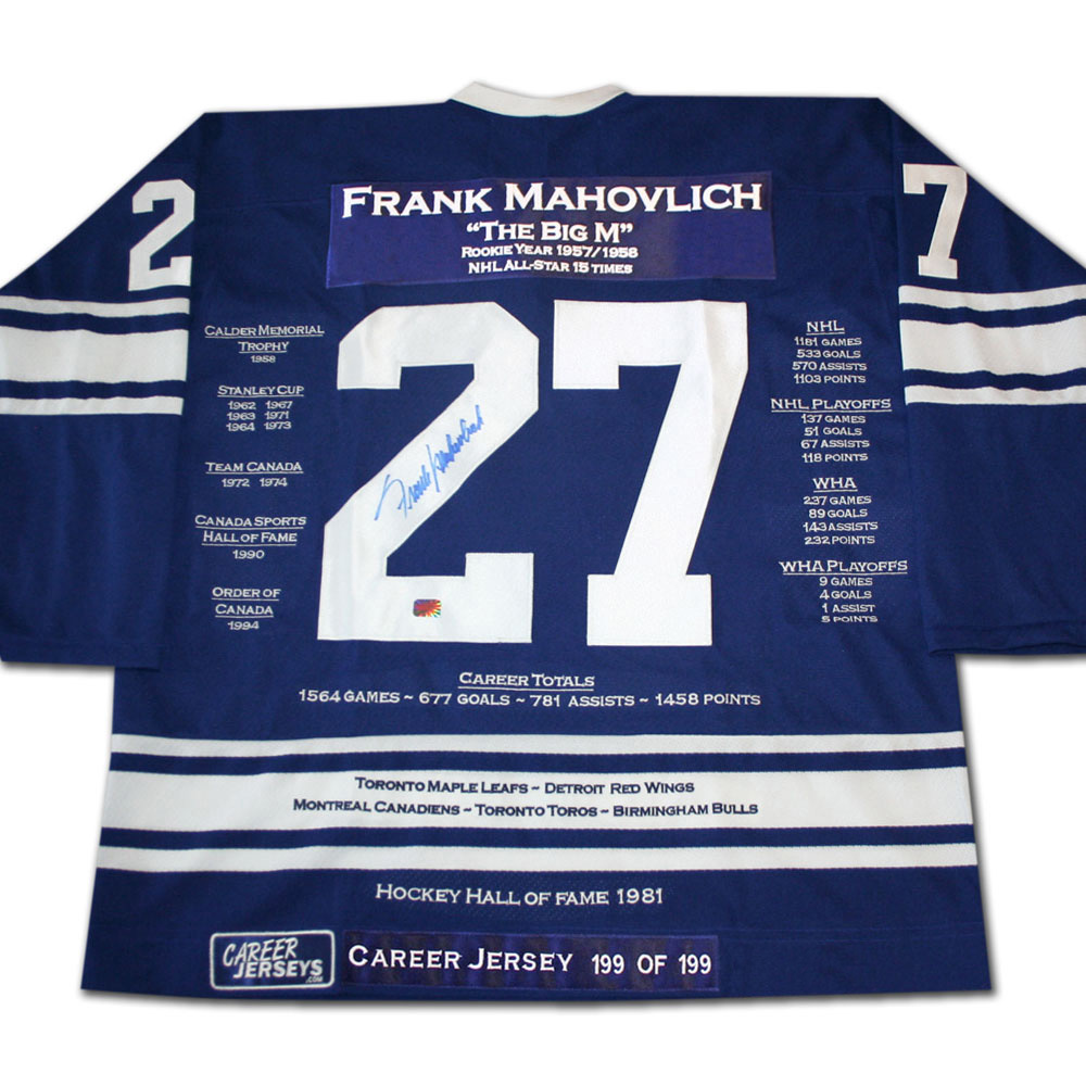 Primary image for Frank Mahovlich Career Jersey #199 of 199 - Autographed - Toronto Maple Leafs