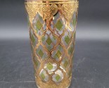 Vintage Culver Valencia Highball Cocktail Glass Gold &amp; Green Multiple Av... - $14.84