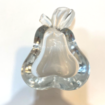 Vintage Art Vannes France Crystal Glass Pear Shaped Trinket Dish Bowl 5.75&quot; - £13.20 GBP