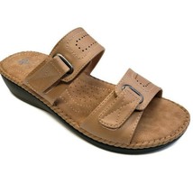 Dream Pairs Truesoft 01 Open Toe Summer Low Platform Wedge Slide Sandals Beige 9 - £16.47 GBP