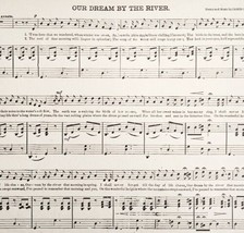 1886 Our Dream By The River Clark Sheet Music Parlor Organ Victorian 11.5 x 9&quot;  - £12.01 GBP