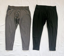 Lot 2 All In Motion Thermal Pants Tights Side Pocket Men&#39;s Size XL Gray &amp; Black - $19.79