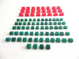 Monopoly 64 Green Houses &amp; 24 Red Hotels Board Game Pieces Replacement P... - $178.13 MXN