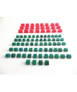 Monopoly 64 Green Houses &amp; 24 Red Hotels Board Game Pieces Replacement P... - $9.49