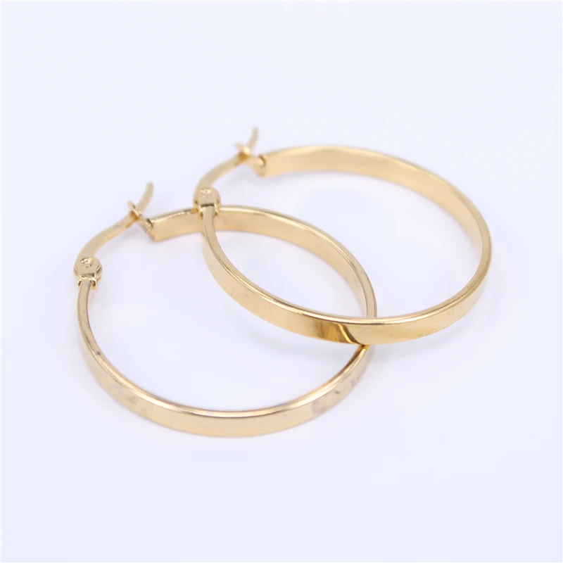 60mm stainless steel jewelry big crystal hoop earrings gold color circle round earrings thumb200