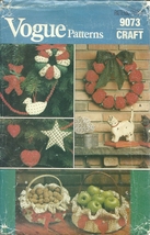 Vogue Sewing Pattern 9073 Christmas Holiday Home Decor Decorating New Uncut - £5.58 GBP