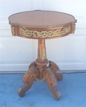 FRENCH STYLE ROUND PEDESTAL LAMP TABLE AND ORMOLU MOUNTS - $1,024.65