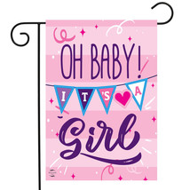 Baby Girl Double-Sided Garden Flag Shower Birth 12.5&quot; X 18&quot; - £15.92 GBP