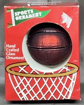 Vintage 1999  Bradford Sports Glass Ornament Basketball - £11.10 GBP