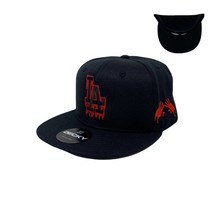 Los Angeles LA Drip (Red) Hands All Black Snapback Hat - £15.98 GBP