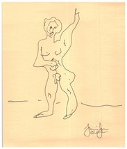 Penna Disegno su carta Carne Woman Studio dall&#39;artista noto - £76.52 GBP