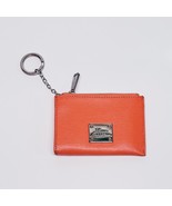 Lauren Ralph Lauren Orange Leather Silver Key Chain  Coin Purse Zip Wall... - $400.43 MXN