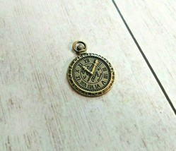 Clock Charm Antiqued Bronze Steampunk Pendant Faux Pocket Watch Finding 28mm - $1.99