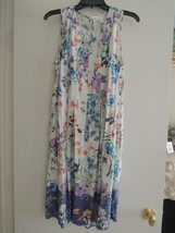 Ladies Dress Size M - J Jill Floral Print Rayon S/L Pleated Shift Dress ... - $80.99