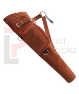Archery Handmade Arrow Quivers Brown Suede Leather Quiver for Hunting ,S... - £105.63 GBP
