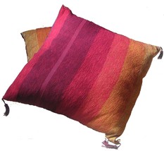 Terrapin Trading Moroccan Stripey Red Cushion Cover, Handwoven. Cotton, ... - $22.10