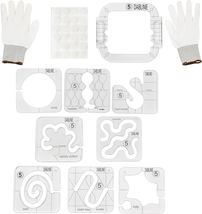 13 Pcs Quilting Template Set Includes 8 Quilting Templates, Quilting Frame/Glove - £45.12 GBP