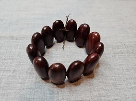 Vintage Large Brown Stone Expandable Bracelet 2.5&#39;&#39; Diameter Stretchy - €6,07 EUR