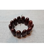 Vintage Large Brown Stone Expandable Bracelet 2.5&#39;&#39; Diameter Stretchy - $9.51 CAD