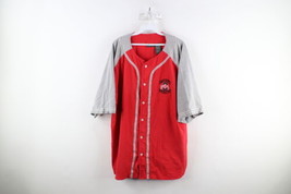 Vintage 90s Mens XL Faded Spell Out Ohio State University Baseball Jersey Red - £38.66 GBP