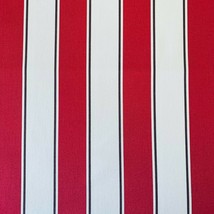 4.27 Yds Vicki Payne Free Spirit Pink Brown White Awning Cabana Stripe Fabric - £37.67 GBP