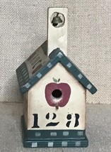 Rustic Primitive Miniature Wood Schoolhouse Birdhouse Style Decorative Figure - £7.91 GBP