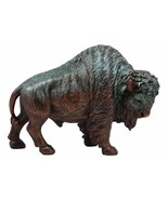 Native American Wild Bison Buffalo Resin Statue In Green Patina Bronze F... - $616.71 MXN