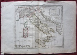 1778 L&#39;Italie de Vaugondy Antique Engraving Map Italia Italy Mediterranean - £48.27 GBP