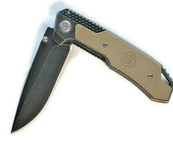 Smith &amp; Wesson Stonewash Frame Lock Pocket Knife Hunting 1 Blade Stainless  - $24.95