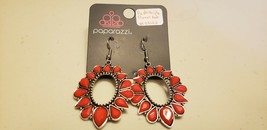 Paparazzi Earrings (New) Fashonista Flavor Red #0044 - £6.83 GBP