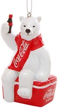 Kurt Adler Coca-Cola Polar Bear on Cooler Ornament - £9.27 GBP