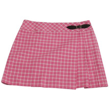 Lilly Pulitzer Pink Mc Kim Tartan Plaid Stretch Cotton Kilt Wrap Skirt Girls 14 - £39.61 GBP